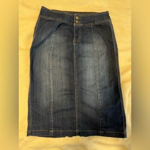 Denim midi skirt